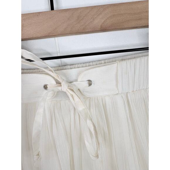 J. Crew White Gauze Maxi Skirt Size XXS Petite Flowy Peasant Tie Waist - Picture 7 of 10